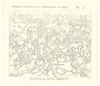 1849, Mercato del Bestiame di Smithfield da Richard Doyle