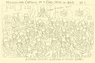 Una cantina di sidro durante una canzone comica (incisione) da Richard Doyle