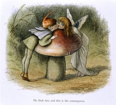Un elfo e una fata che si baciano da Richard Doyle