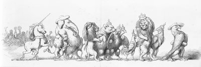 Simboli animali dei paesi che visitano la Grande Esposizione, 1851 da Richard Doyle