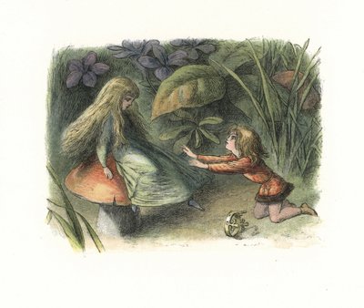 Principe elfo rifiutato da una fata su un fungo (litografia) da Richard Doyle