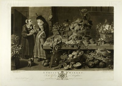 Un mercato della frutta, dalla Galleria Houghton da Richard Earlom