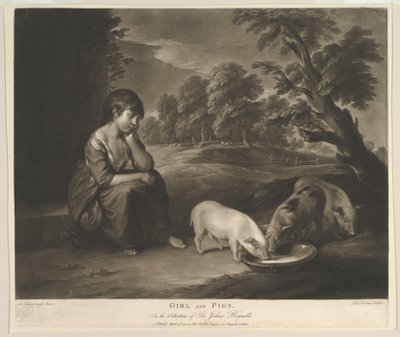 Ragazza e maiali, 1783 da Richard Earlom