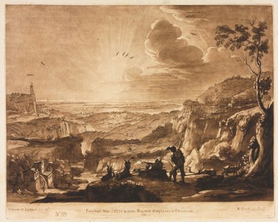 Liber Veritatis: No. 89, Vista di un paese montuoso esteso da Richard Earlom