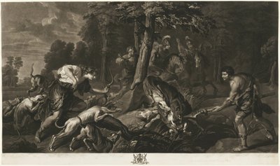 La caccia al cinghiale calidonio, dalla Houghton Gallery da Richard Earlom