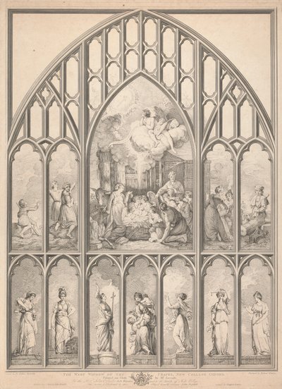 La finestra ovest della cappella, New College Oxford da Richard Earlom