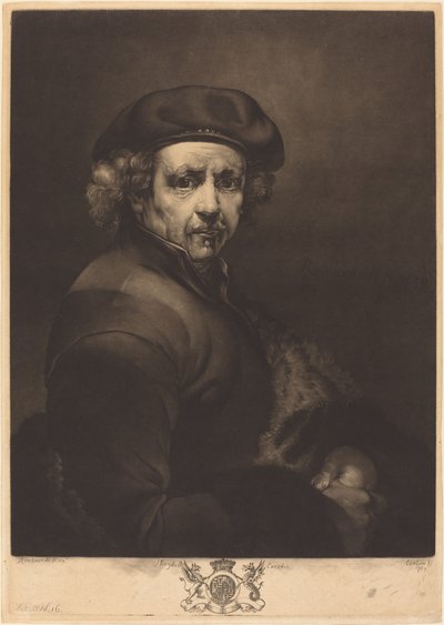 Rembrandt, Autoritratto da Richard Earlom after Rembrandt van Rijn