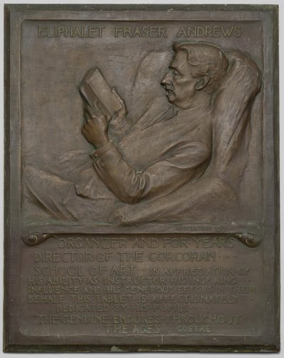 Tavoletta commemorativa per il defunto E. F. Andrews da Richard Edwin Brooks