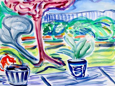 Cortile con Albero di Prugne, 2020 da Richard Fox