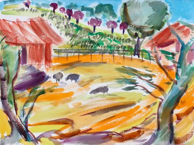 Cortile con Pecore, Napa Valley da Richard Fox