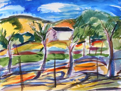 Campo e casa solitaria, 2019 da Richard Fox