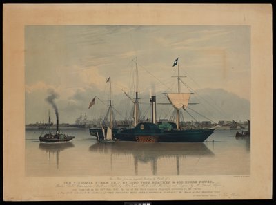 Questa tavola, da un dipinto originale di Ward, della nave a vapore Victoria, di 1200 tonnellate di stazza e 400 cavalli... varata il 20 giugno 1837... da Richard G. Reeve