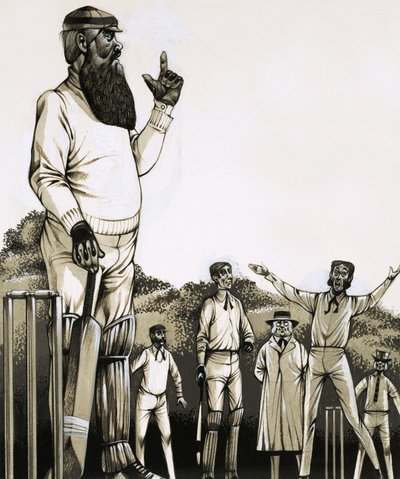 Il grande W G Grace al wicket da Richard Hook