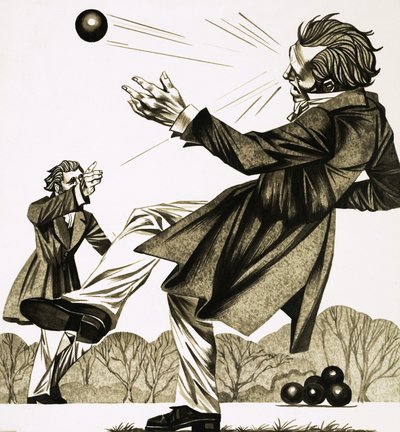 Due francesi scelsero di duellare lanciandosi reciprocamente palle da biliardo da Richard Hook