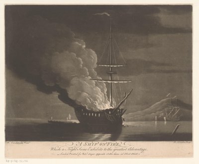Nave in fiamme su un mare calmo da Richard Houston