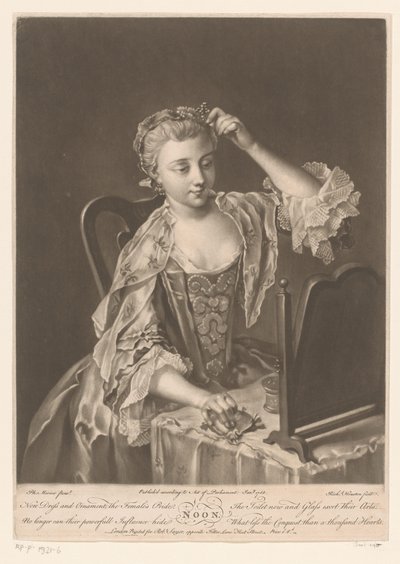 Giovane donna al suo tavolo da toeletta da Richard Houston