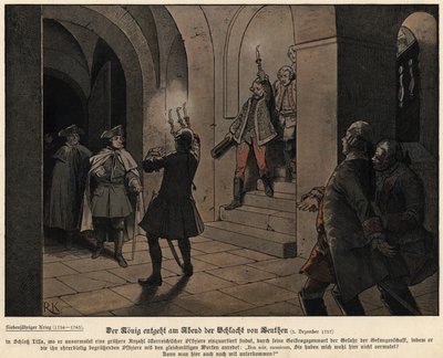 Federico il Grande di Prussia la sera dopo la battaglia di Leuthen da Richard Knoetel
