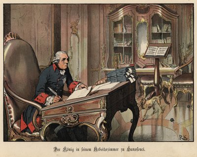 Re Federico il Grande di Prussia nel suo studio a Sanssouci da Richard Knoetel