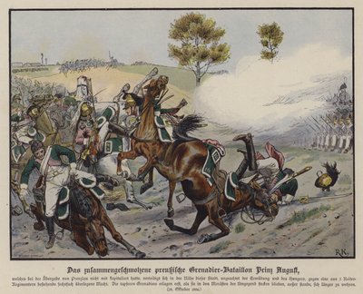 Battaglione di granatieri del principe Augusto di Prussia alla battaglia di Prenzlau, 28 ottobre 1806 da Richard Knotel