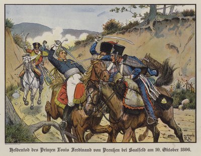 Morte eroica del principe Luigi Ferdinando di Prussia nella battaglia di Saalfeld da Richard Knotel