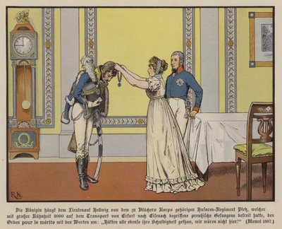 La regina Luisa di Prussia conferisce al tenente Hellwig l