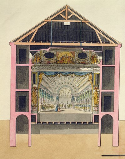 Piano per la Sala del Teatro al Petit Trianon, 1786 da Richard Mique
