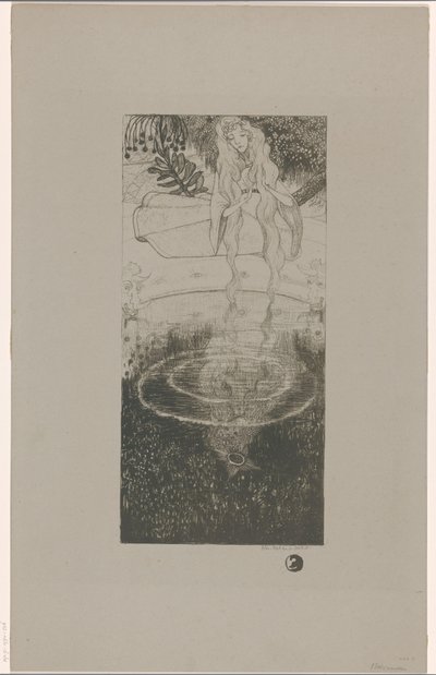 Mélisande guarda il suo anello caduto in acqua da Richard Nicolaüs Roland Holst (signed by artist)