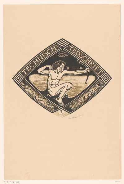 Progetto di copertina per: Rivista Tecnica, 1914 da Richard Nicolaüs Roland Holst (signed by artist)