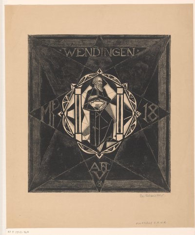 Progetto di copertina per: Wendingen, 1918 da Richard Nicolaüs Roland Holst (signed by artist)