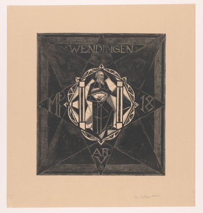 Progetto di copertina per: Wendingen, 1918 da Richard Nicolaüs Roland Holst (signed by artist)