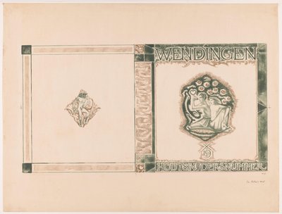 Progetto di copertina per: Wendingen, numero degli incisori, 1919 da Richard Nicolaüs Roland Holst (signed by artist)