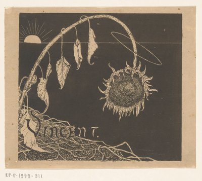 Progetto di copertina per: Richard Roland Holst, Mostra delle opere lasciate da Vincent Van Gogh, 1892 da Richard Nicolaüs Roland Holst