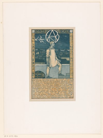 Stampa per il decimo anniversario del Sindacato Generale dei Lavoratori del Diamante dei Paesi Bassi nel 1904 da Richard Nicolaüs Roland Holst