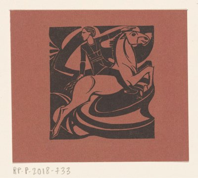 Cavaliere su un cavallo che salta da Richard Nicolaüs Roland Holst