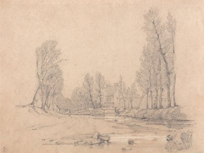 Un ruscello boscoso e una fattoria in Normandia da Richard Parkes Bonington