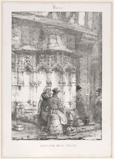 Resti e Frammenti Architettonici: Rouen - Fontaine de la Crosse, 1827 da Richard Parkes Bonington