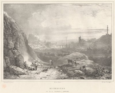 Edimburgo visto dalla Cappella S. Antonio da Richard Parkes Bonington