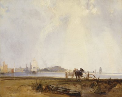 Paesaggio vicino a Quilleboeuf, Francia da Richard Parkes Bonington