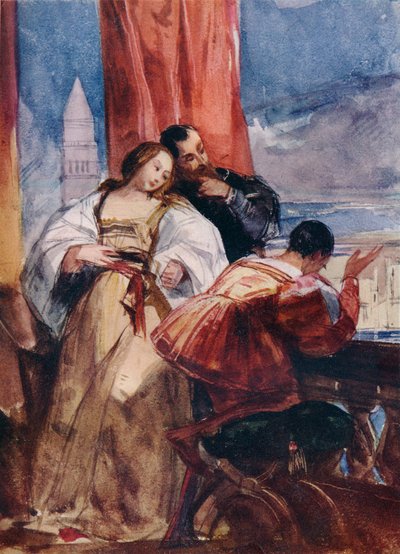 Sul balcone, Venezia, c1826 da Richard Parkes Bonington