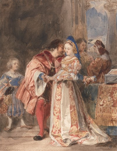 Portia e Bassanio da Richard Parkes Bonington