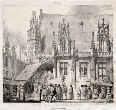 Rouen: Entrata della Sala dei Passi Perduti, Palazzo di Giustizia da Richard Parkes Bonington