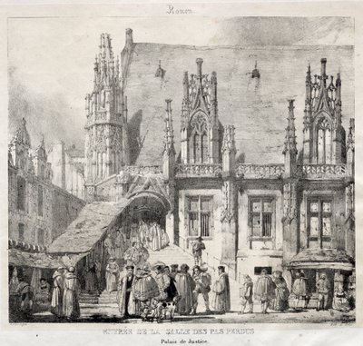 Rouen: Entrée de la Salle des Pas Perdus, Palais du Justice da Richard Parkes Bonington