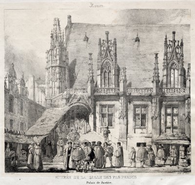 Rouen: Entrata della Sala dei Passi Perduti, Palazzo di Giustizia da Richard Parkes Bonington