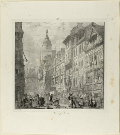 Rue du Gros Horloge da Richard Parkes Bonington