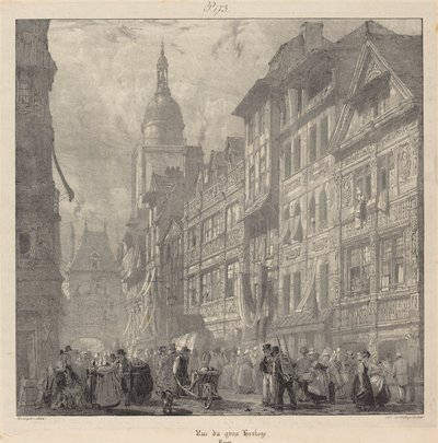Rue du gros-horloge, Rouen da Richard Parkes Bonington