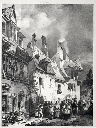 Strada alla periferia di Besançon, Francia da Richard Parkes Bonington