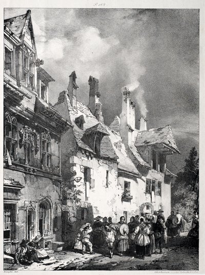Strada alla periferia di Besançon, Francia da Richard Parkes Bonington