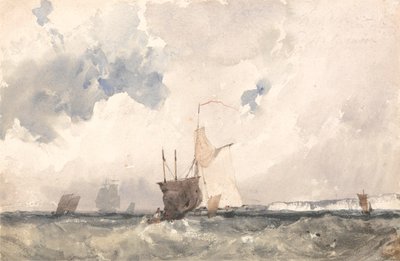 Imbarcazioni in un Mare Mosso da Richard Parkes Bonington