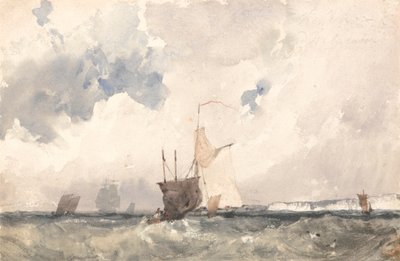 Imbarcazioni in Mare Mosso da Richard Parkes Bonington