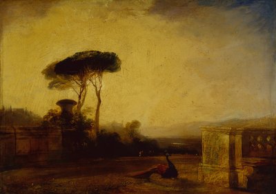 Veduta dei giardini di una villa vicino a Firenze da Richard Parkes Bonington